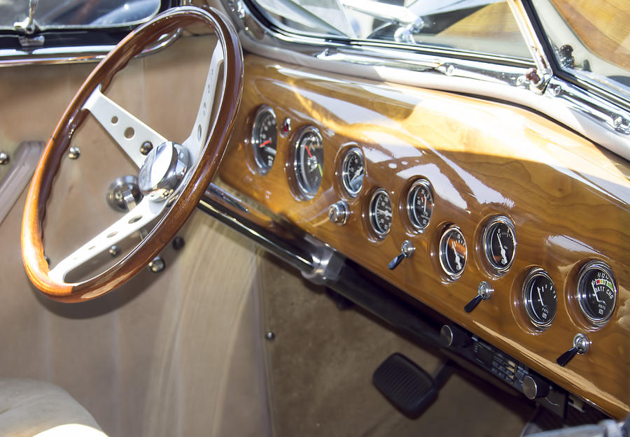 Classic Car Interior 2a Photograph by Cathy Anderson
