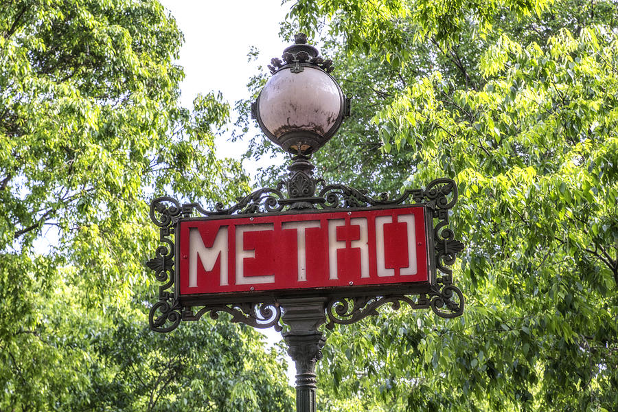 Classic Paris Metro Sign Photograph by Georgia Clare