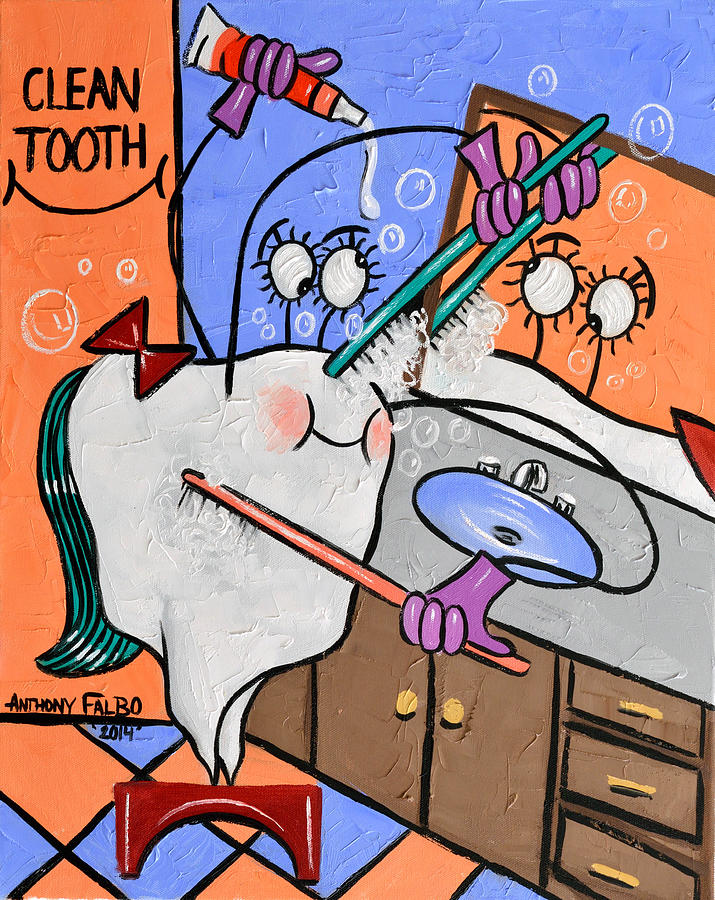 Teeth Painting - Clean Tooth by Anthony Falbo