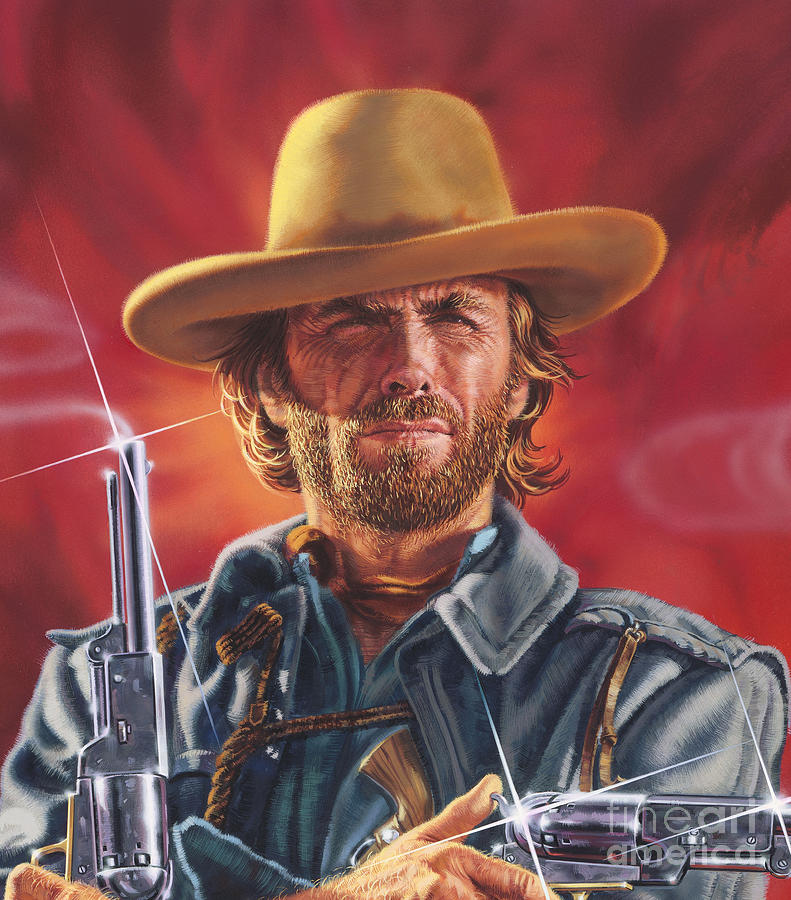 Clint Eastwood #1 Painting by Dick Bobnick