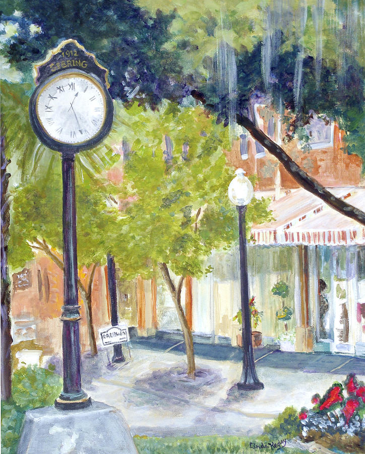 Clock in the Park Painting by Linda Kegley