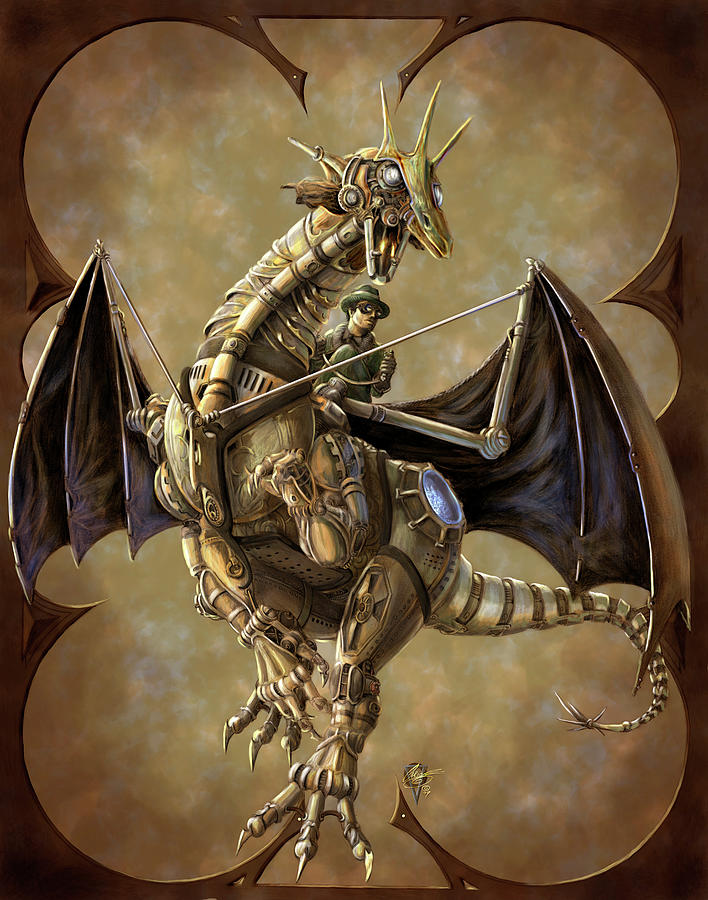 Clockwork Dragon #1 Painting by MGL Meiklejohn Graphics Licensing