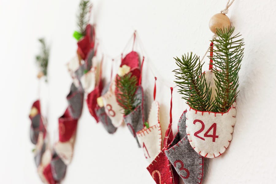 Close Up Of Advent Calendar On Wall #1 Photograph by Nils Hendrik Mueller