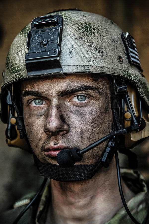 Close-up Portrait Of A Young U.s. Army #1 Photograph by Oleg Zabielin