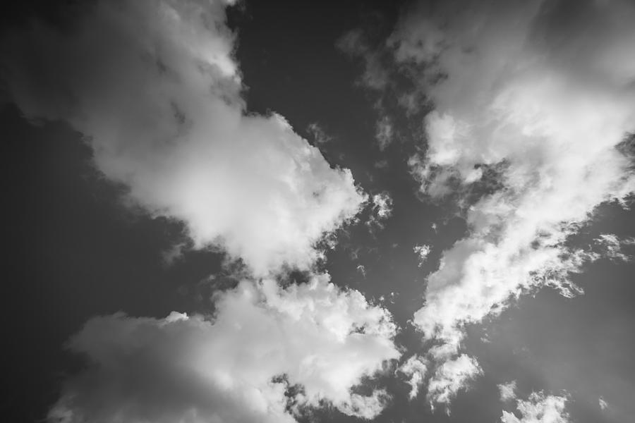 Clouds Stratocumulus Blue Sky  BW #1 Photograph by Rich Franco