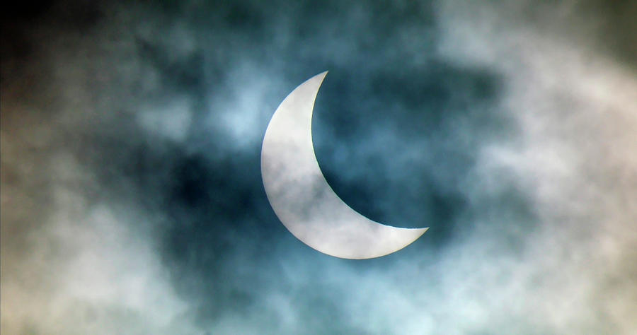 Cloudy Solar Eclipse #1 Photograph by Martin Dohrn