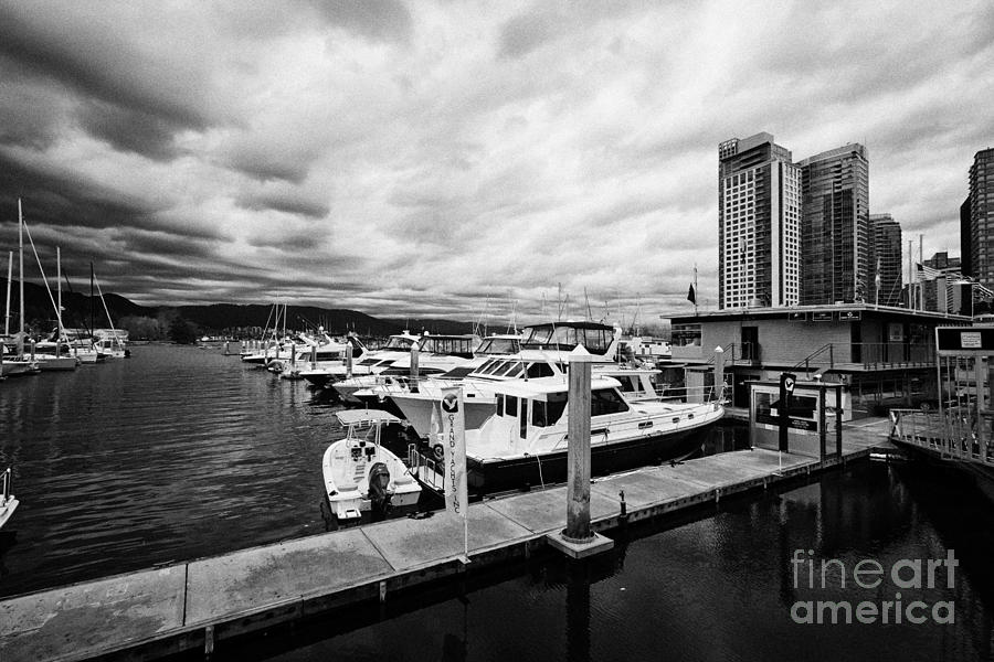 Boat Photograph - coal harbour marina Vancouver BC Canada #1 by Joe Fox