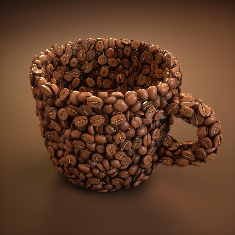 Coffee Beans In Shape Of Coffee Cup #1 Photograph by Ktsdesign/science Photo Library