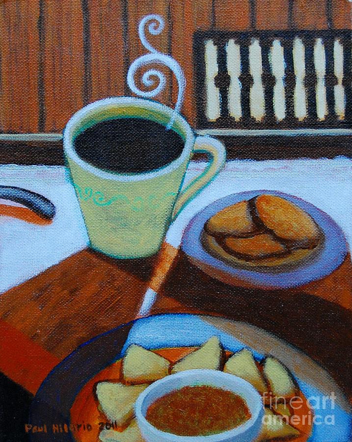 Coffee study triptych 2 of 3 Painting by Paul Hilario