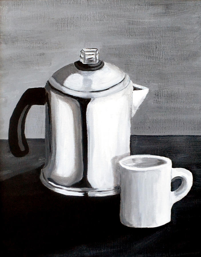 Coffees On #1 Painting by Nancy Sisco