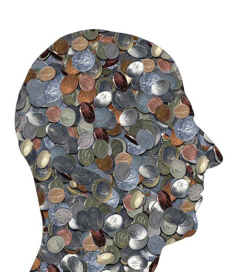 Coins In The Shape Of A Human Head #1 Photograph by Victor De Schwanberg