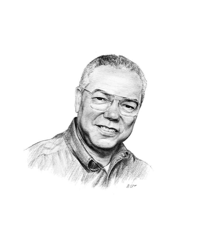 Colin Powell Drawing by Lou Ortiz - Fine Art America