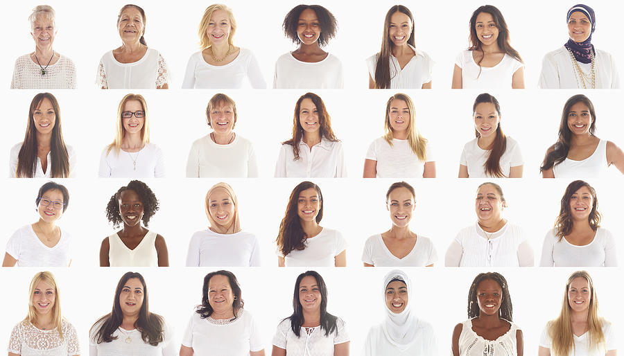 Collage of portraits of smiling diverse women #1 Photograph by Colin Anderson Productions pty ltd