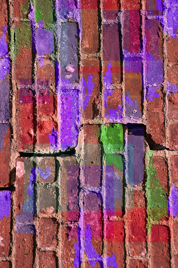 Colored Brick and Mortar 2 Digital Art by Lynda Lehmann