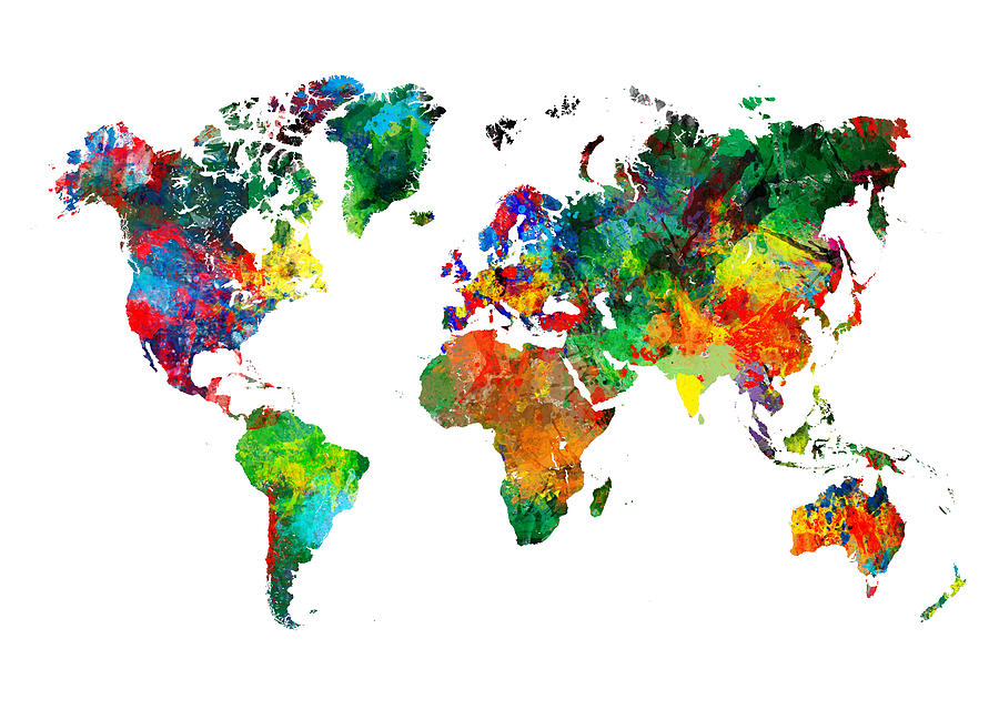 Colored World Map XXXL #1 Photograph by Sorendls