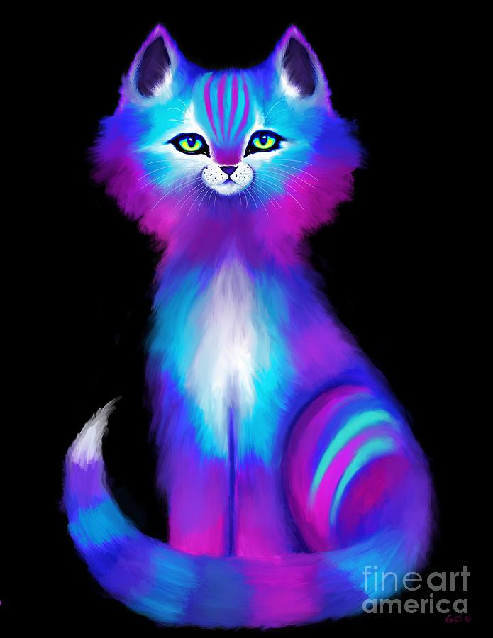 Colorful Cat Digital Art