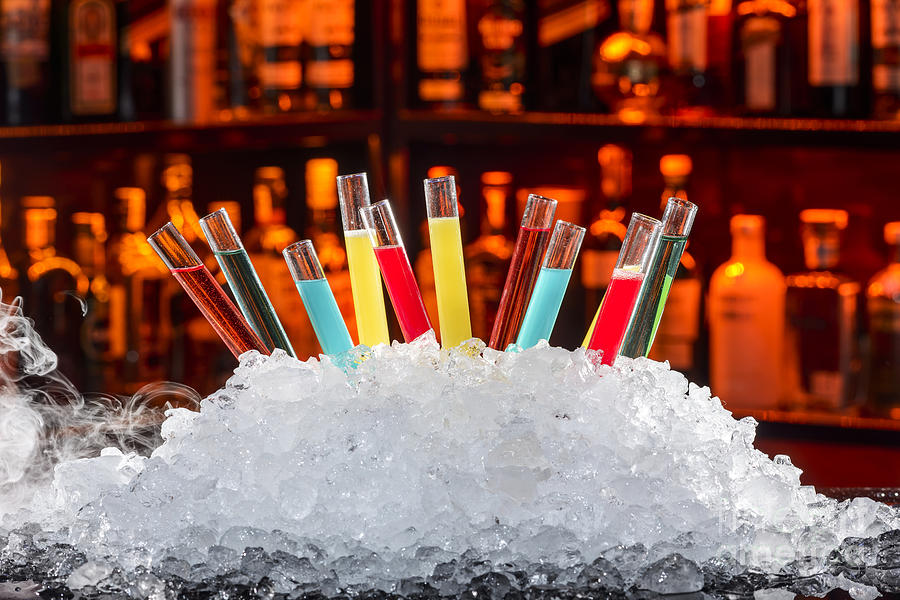 Martini Photograph - Colorful Cocktails In A Test Tube #1 by Emirali  KOKAL