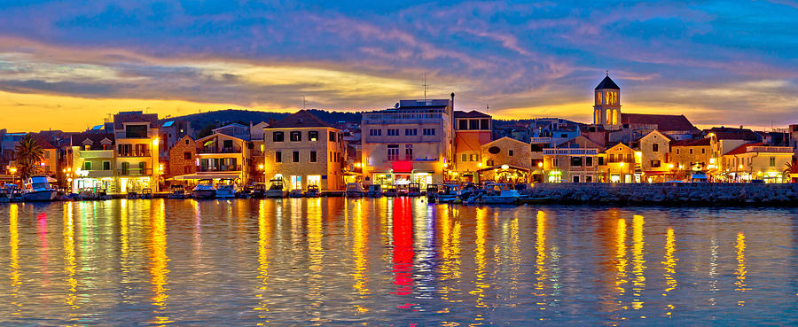 Colorful evening in Town of Vodice #1 Photograph by Brch Photography