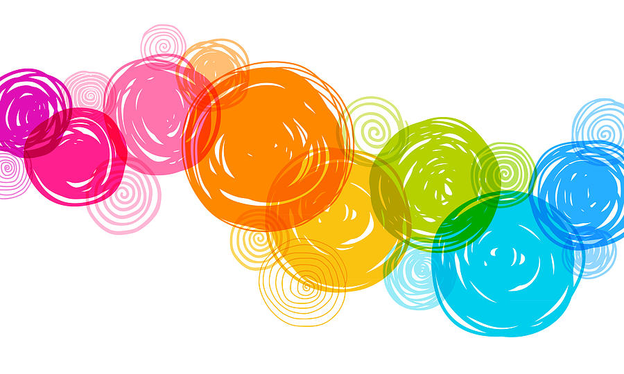 Colorful Hand Drawn Circles Background Drawing by Aleksandarvelasevic