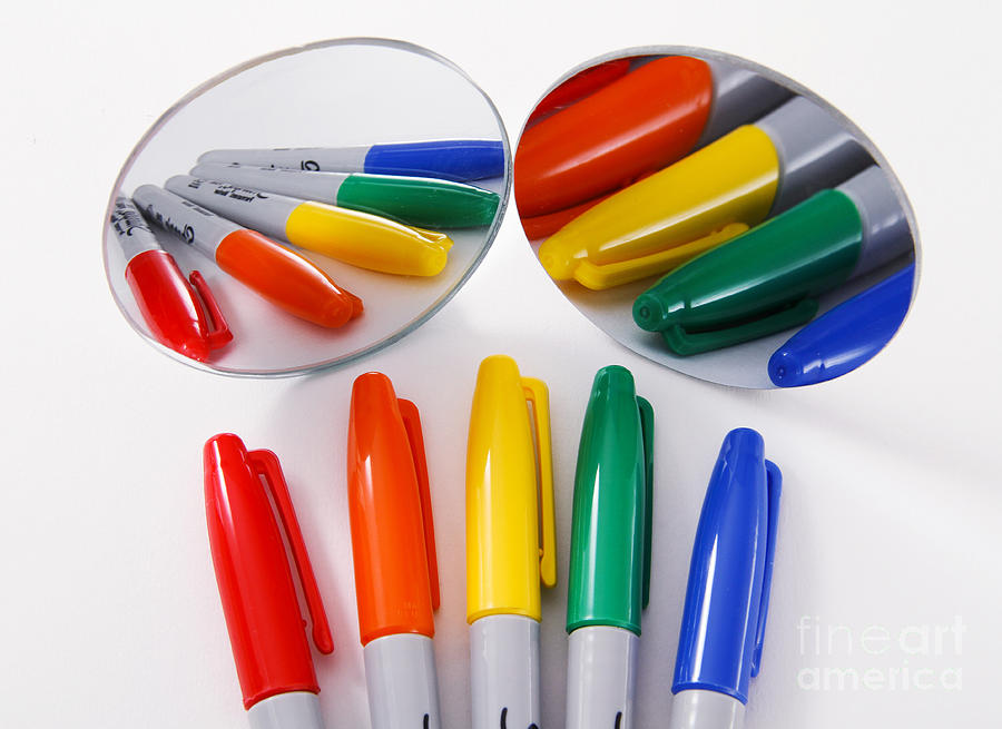 Still Life Photograph - Colorful Markers #1 by Photo Researchers