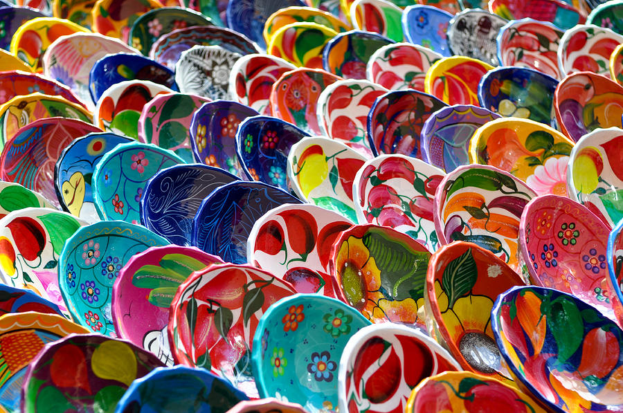 Mayan Photograph - Colorful Mayan Bowls for Sale #1 by Brandon Bourdages