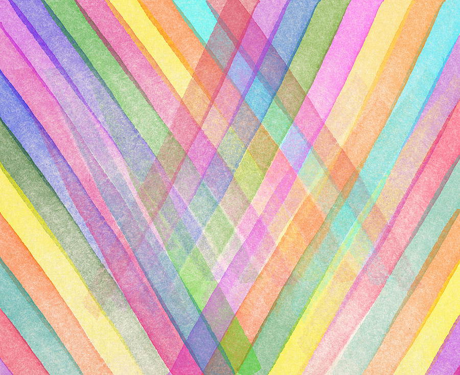 Abstract Digital Art - Colorful stripes #2 by Aged Pixel
