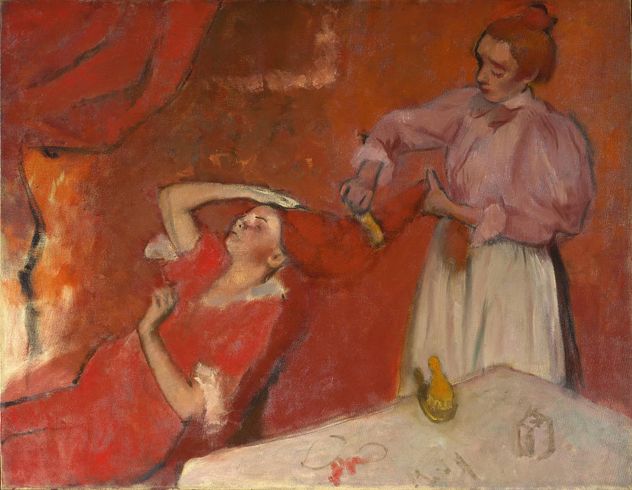 Combing the Hair #2 Painting by Edgar Degas