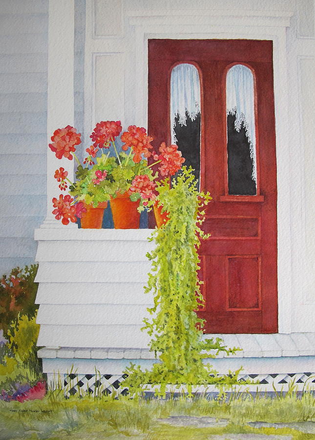 Flower Painting - Come On In by Mary Ellen Mueller Legault