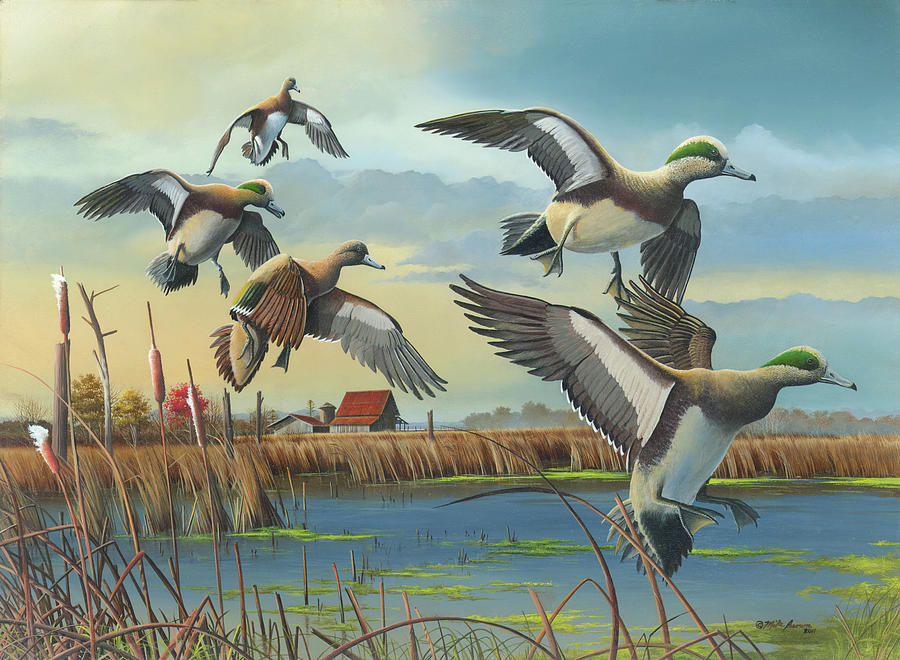 Wildlife Painting - Coming Home by Mike Brown