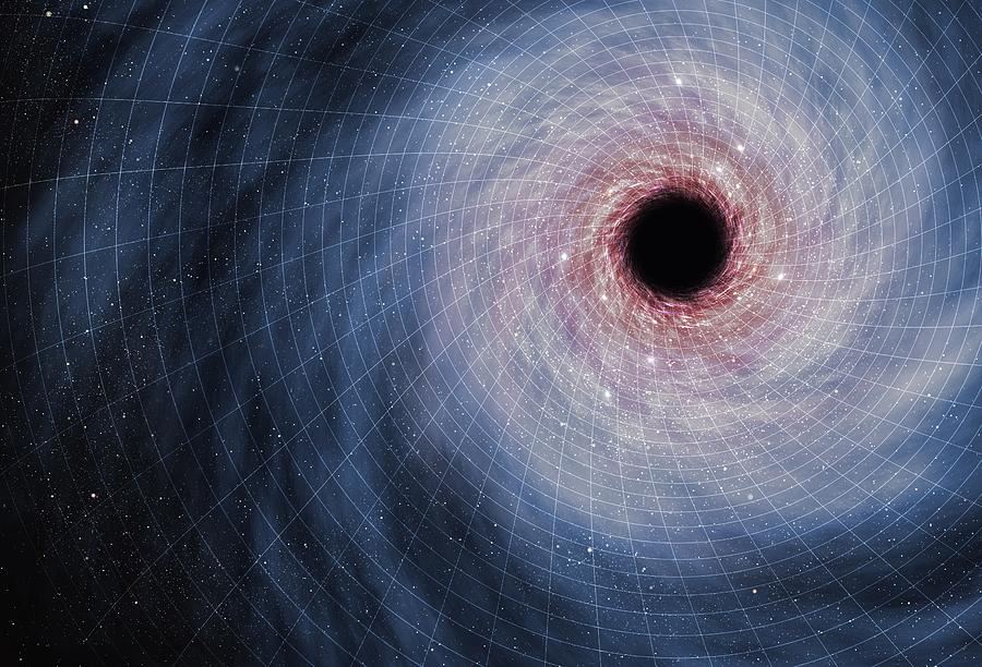Computer artwork of black hole #1 Drawing by Mark Garlick/science Photo Library