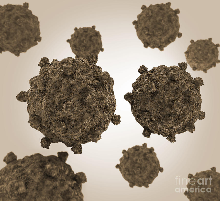 Conceptual Image Of Coxsackievirus #1 Digital Art by Stocktrek Images