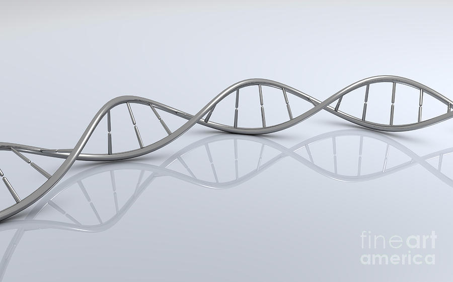 Abstract Digital Art - Conceptual Image Of Dna #1 by Stocktrek Images