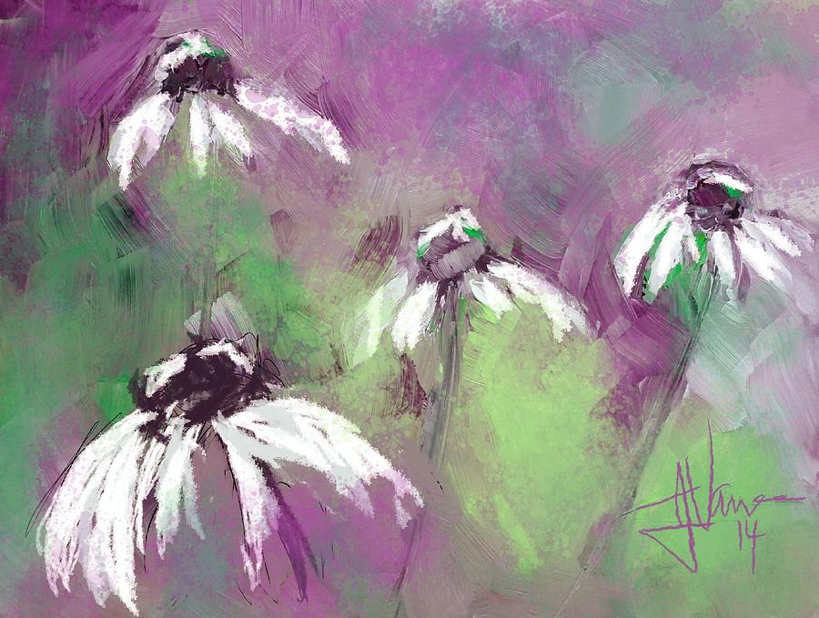 Cone Flowers #1 Painting by Jim Vance