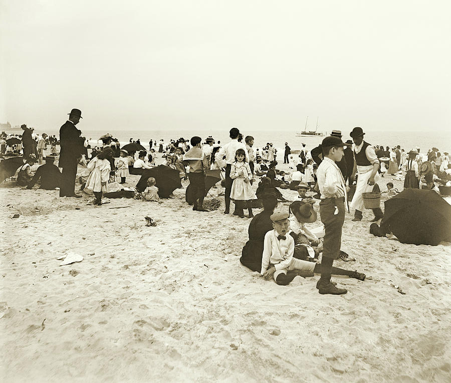 Coney Island Beach, C1902 #1 Photograph by Granger