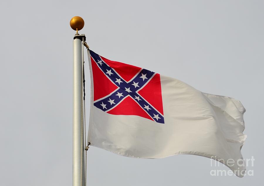 Abraham Lincoln Photograph - Confederate Civil War Flag by Bob Sample