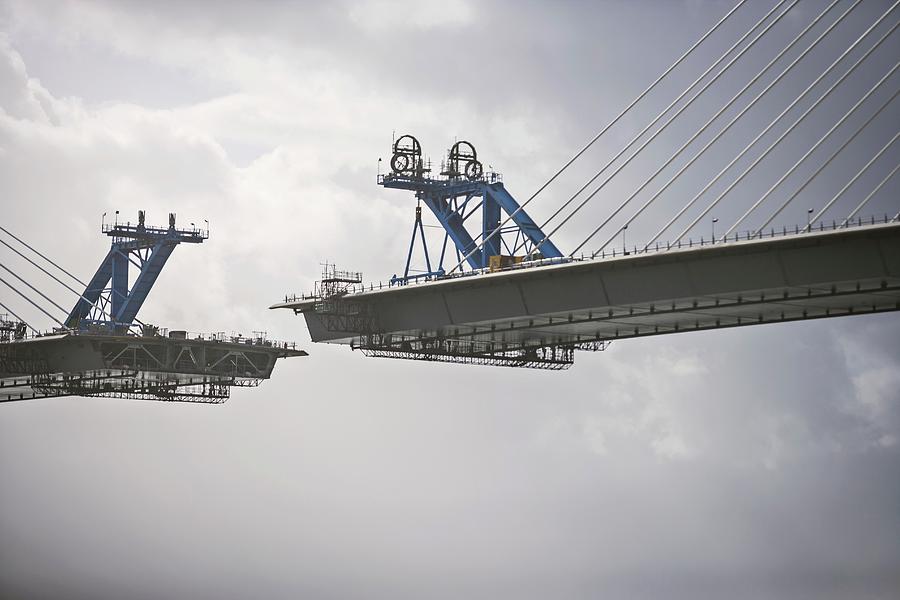 Architecture Photograph - Construction Of Queensferry Crossing Bridge #1 by Lewis Houghton/science Photo Library