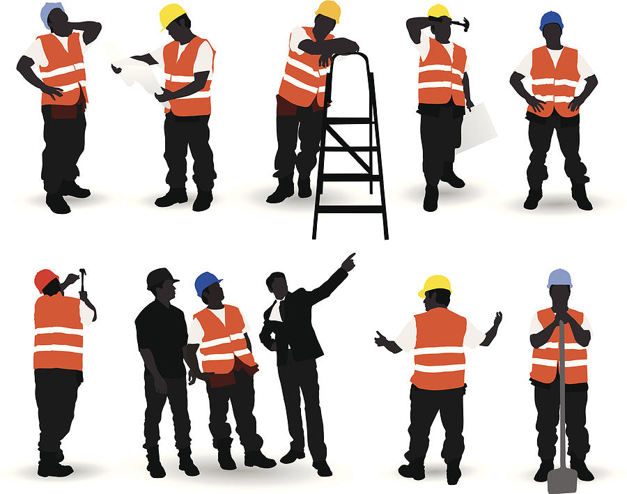 Construction Workers #1 Drawing by Vectorig