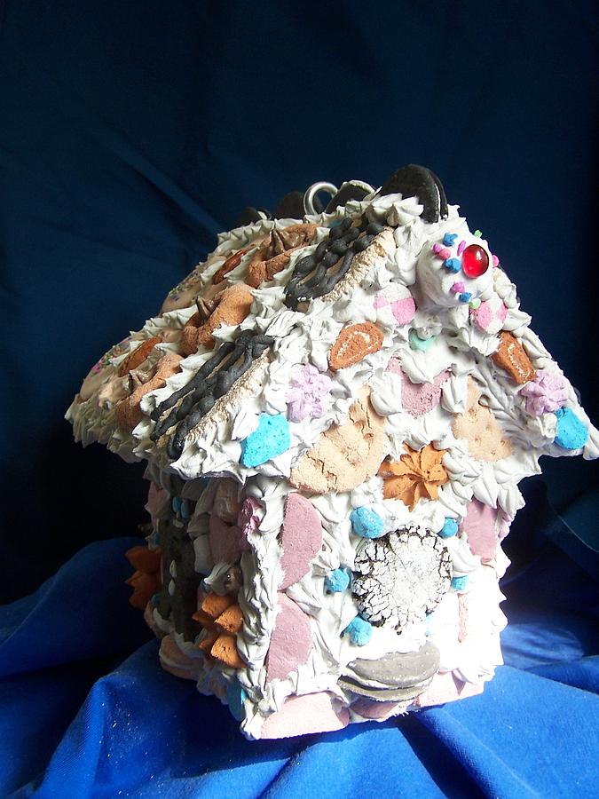 Cookie Birdhouse Sculpture #1 Sculpture by Kathleen Luther