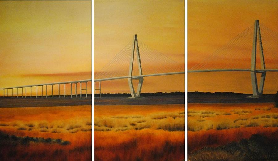 Cooper River Bridge Painting by Richard Ginnett