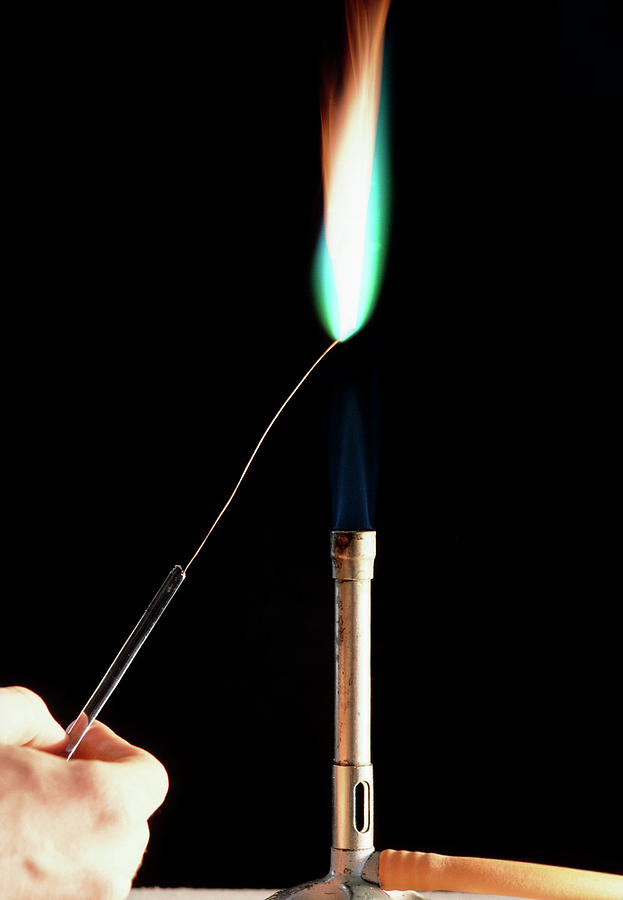 Copper Metal Flame Test #1 Photograph by Andrew Mcclenaghan/science Photo Library.