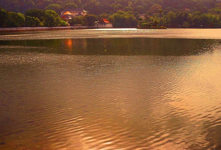 Copper Waters of Kandy Lake. Kandy. Sri Lanka #1 Photograph by Jenny Rainbow