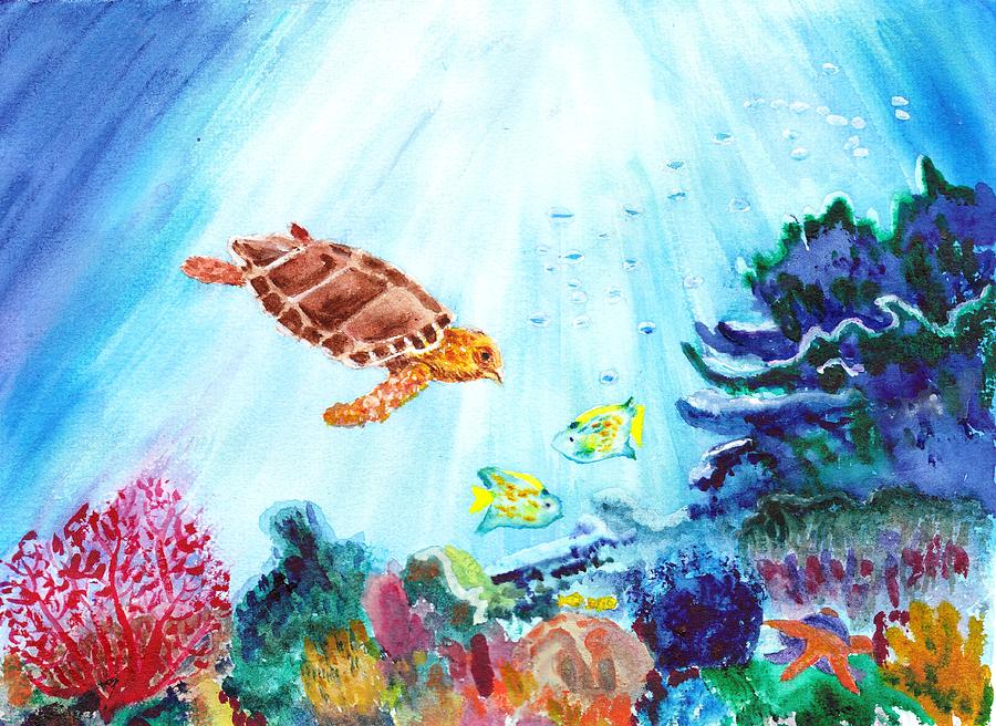Coral Reef #1 Painting by Donna Walsh