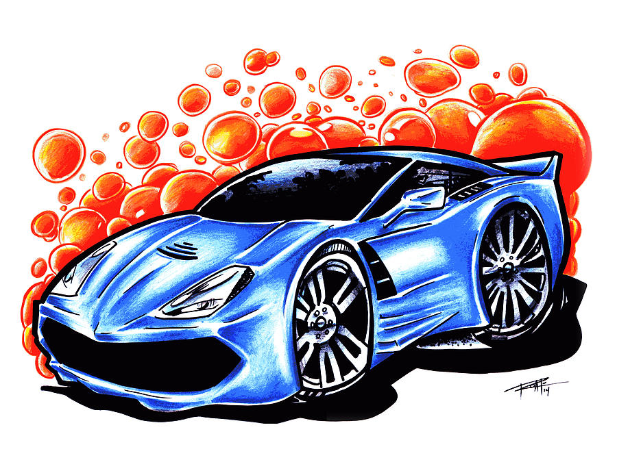 Car Drawing - Corvette #1 by Big Mike Roate