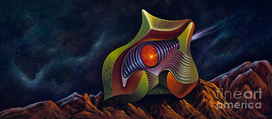 Space Painting - Cosmic Invader by Birgit Seeger-Brooks