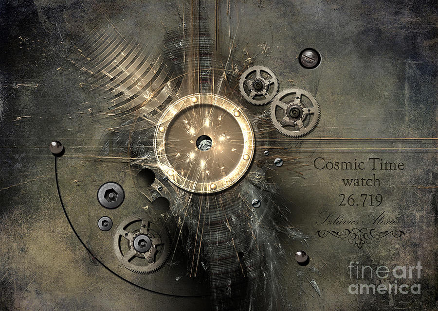 Cosmic time watch Painting by Alexa Szlavics
