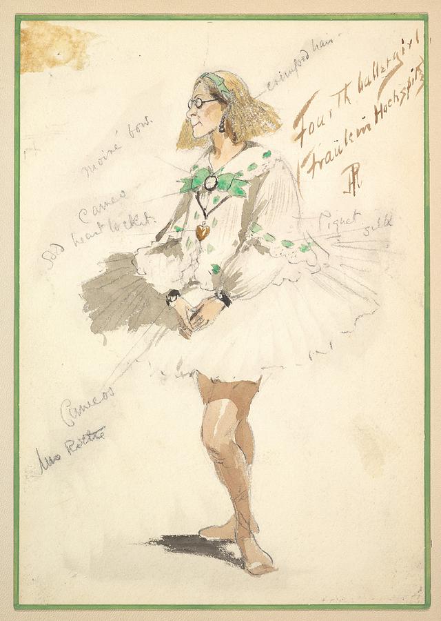 Costume Design For Fourth Ballet Girl Drawing by Percy Anderson