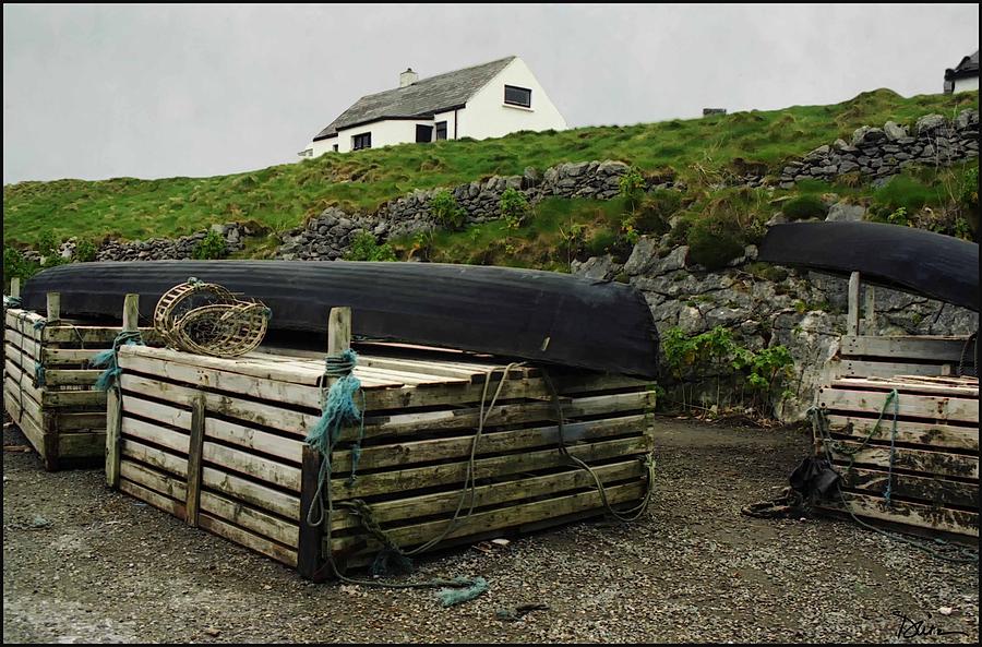 Cottage and Currach #1 Photograph by Peggy Dietz