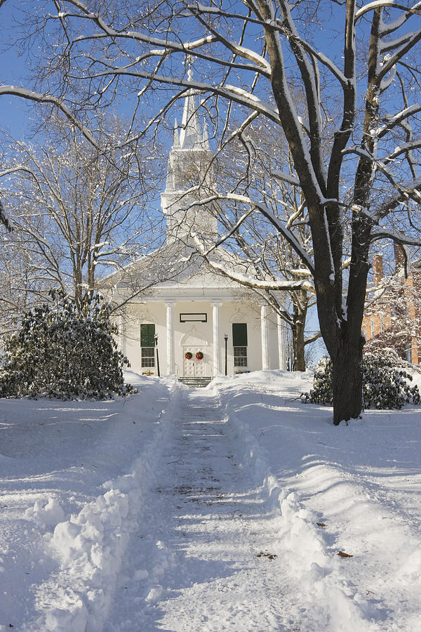 Country Church In Winter Wiscasset Maine #1 Photograph by Keith Webber Jr