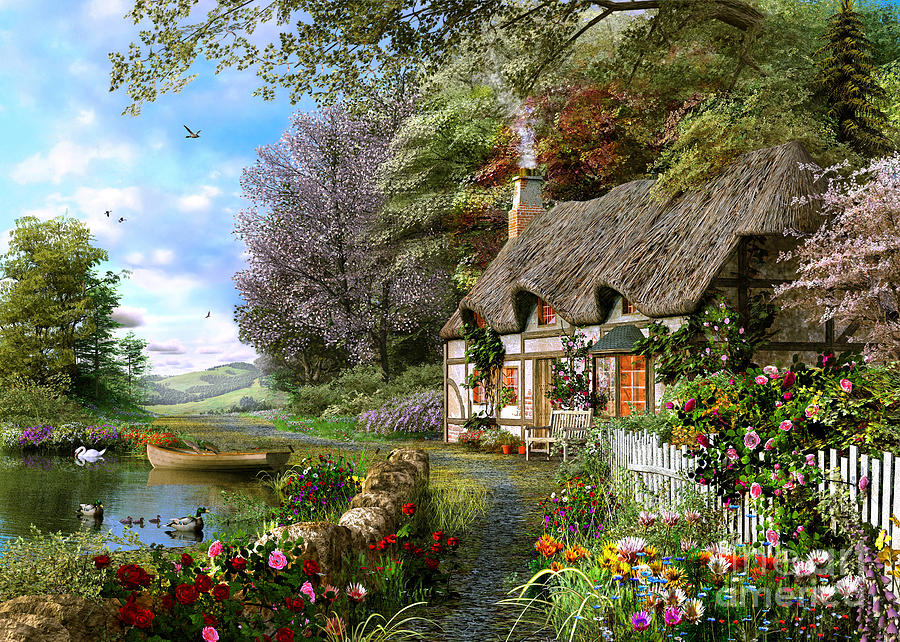 Architecture Digital Art - Countryside Cottage #1 by Dominic Davison