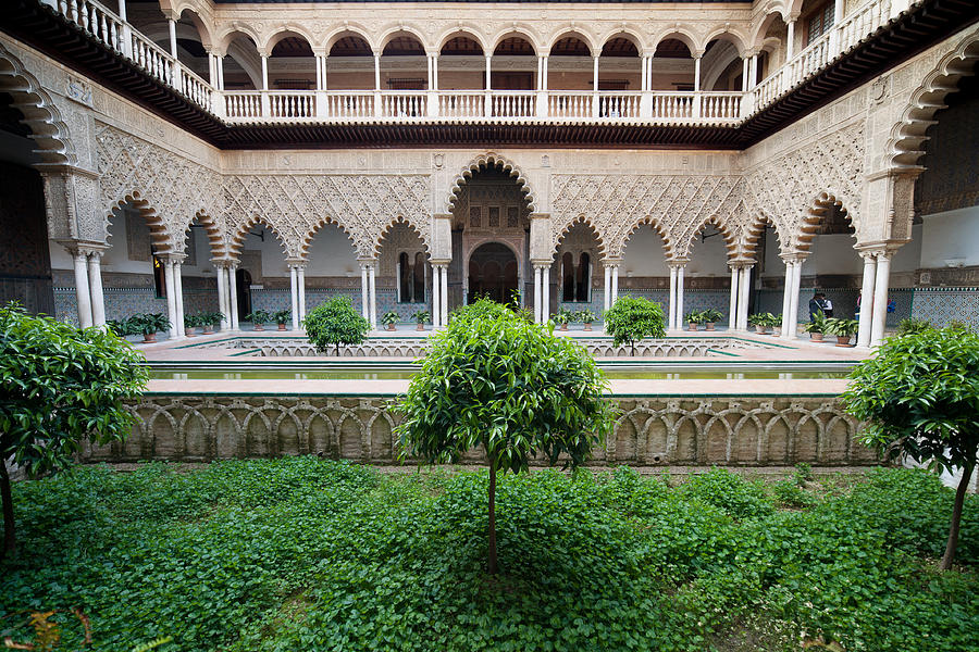 Courtyard of the Maidens in Alcazar of Seville #1 Photograph by Artur Bogacki